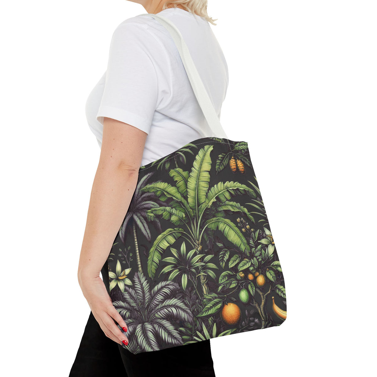 Tropical Fruit/Black Tote Bag - 3 Sizes