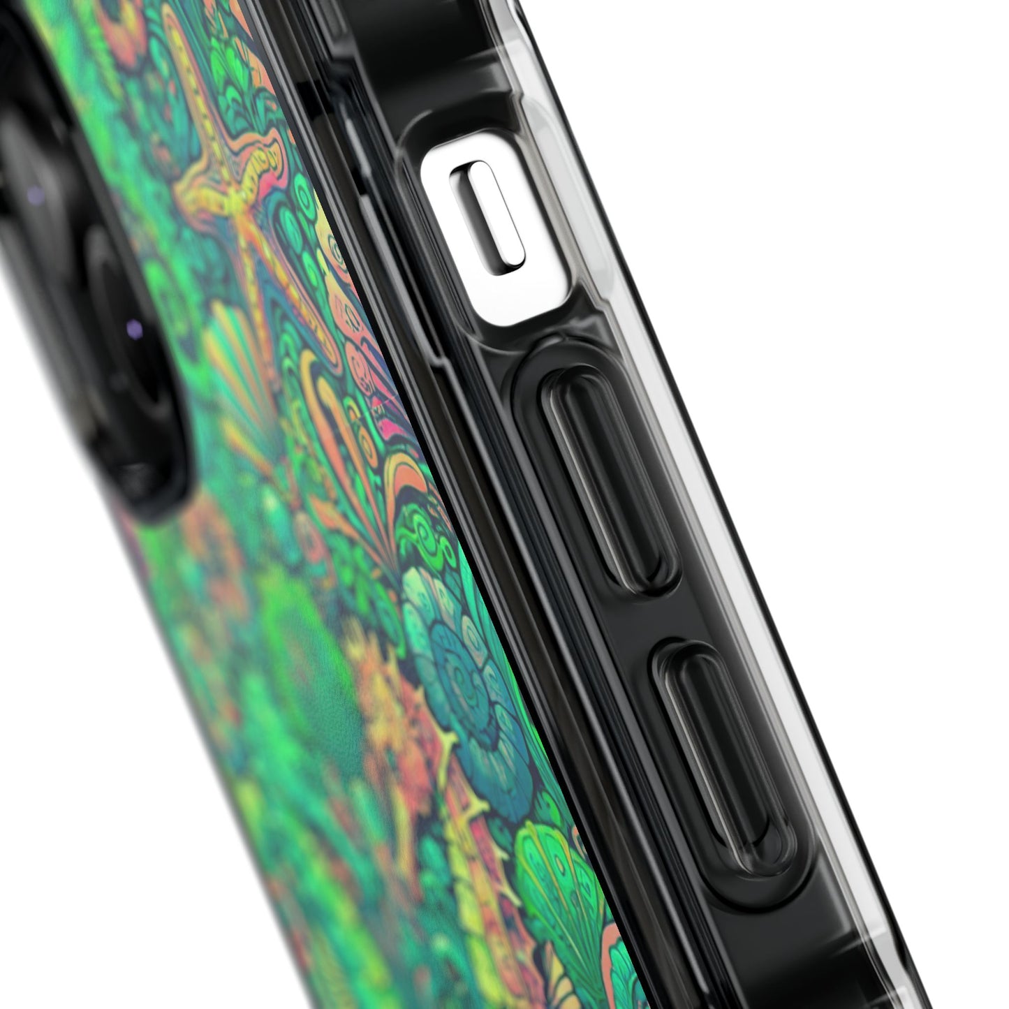 Seahorses/Hot Lime Magnetic Clear Phone Case, Many Models