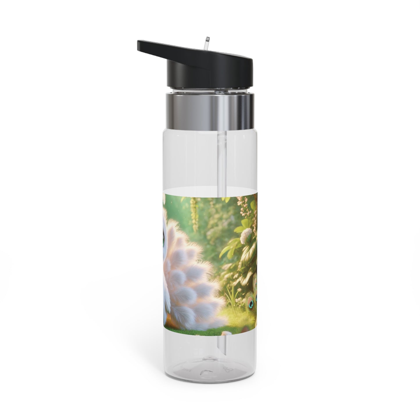 Tropical 20oz Tritan Sport Water Bottle -  Leakproof, Lightweight, BPA-Free / Baby White Peacock