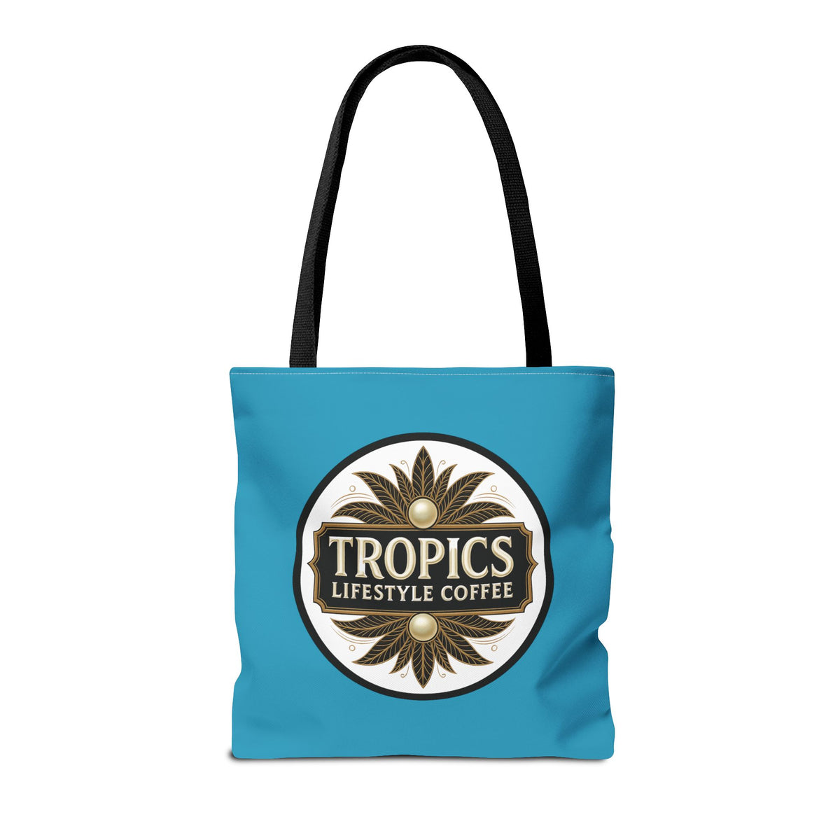 Tropics Lifestyle Coffee Tote Bag - 3 Sizes / Turquoise