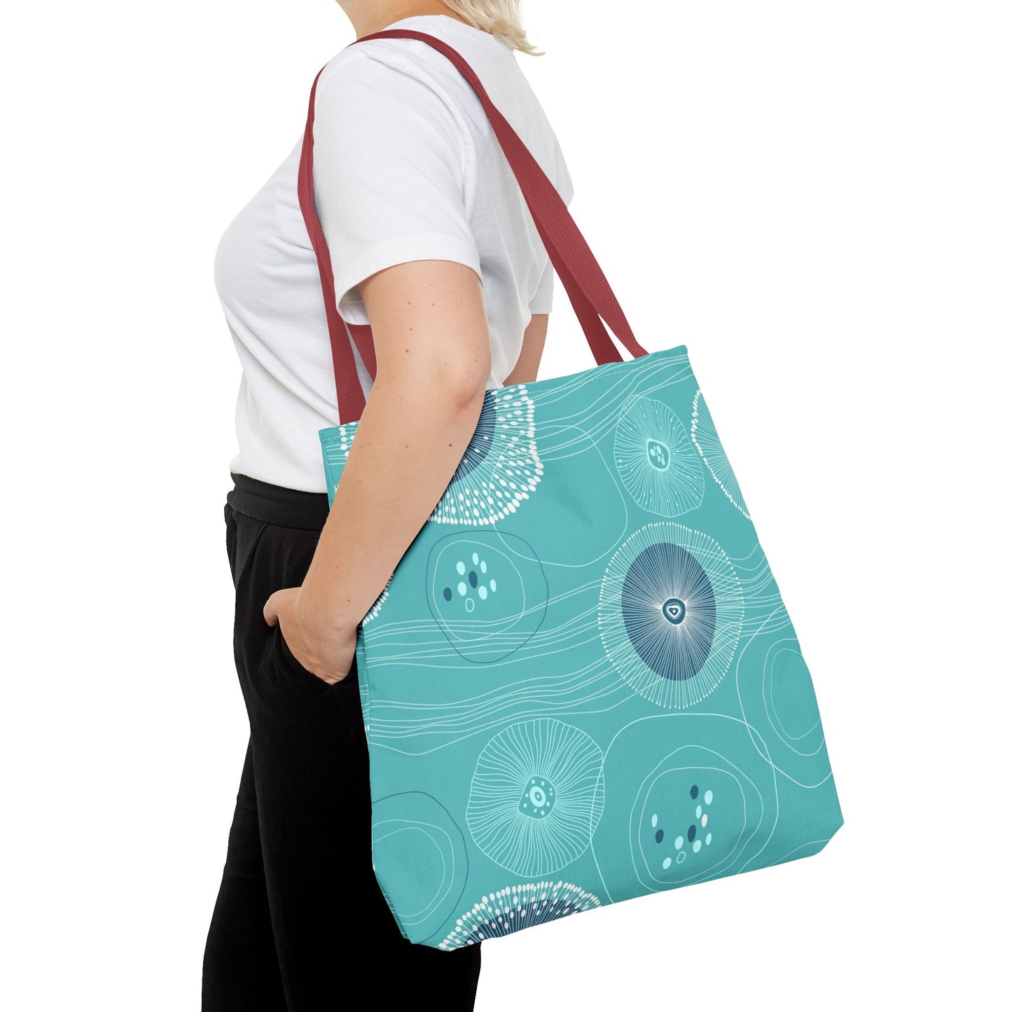 Plankton Drift Teal Tote Bag - 3 Sizes