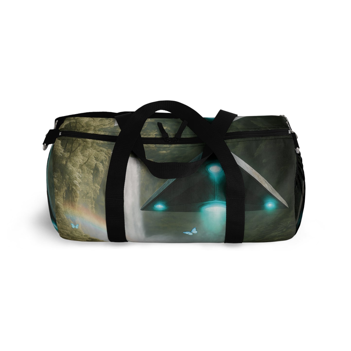 Tropical Duffel Bag - Perfect for Travel and Gym / UFO and Waterfall