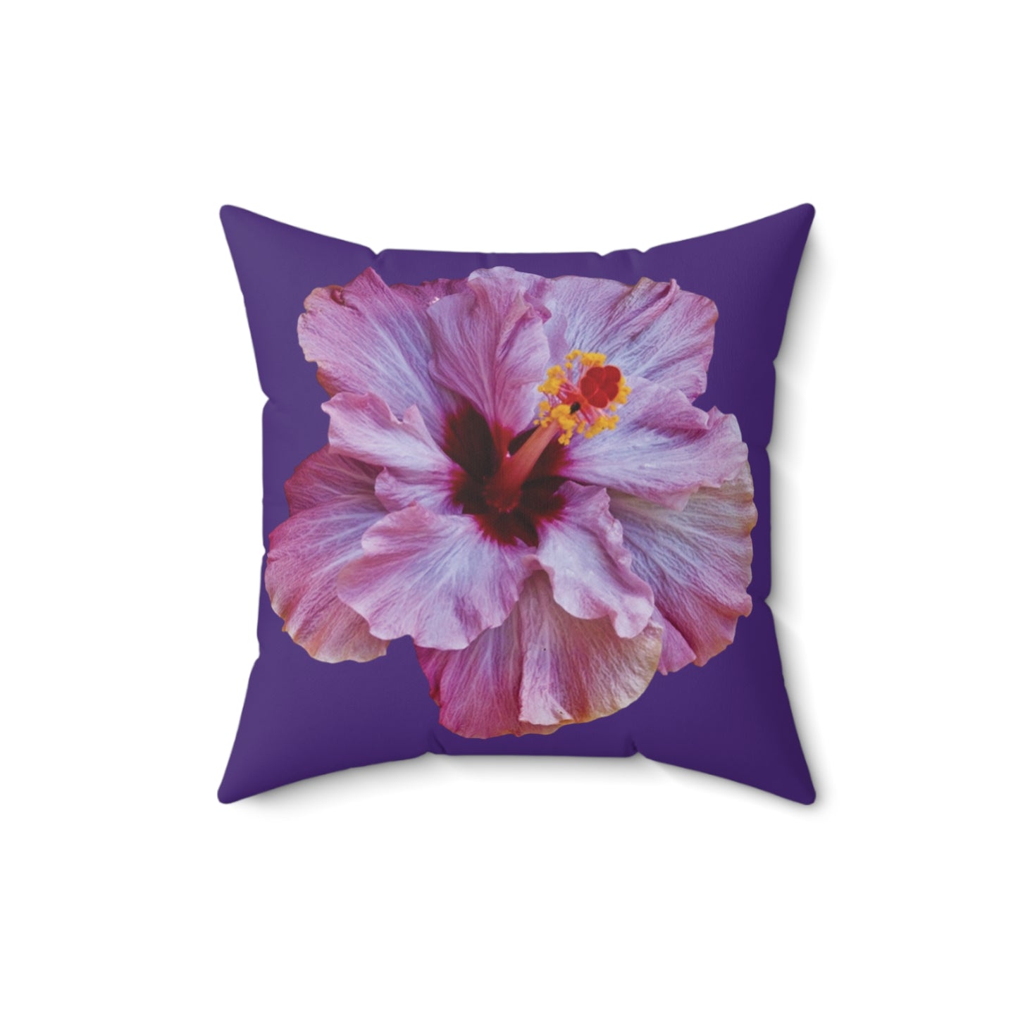 Decorative Pillow - Accent Cushion, 4 Sizes / Photo Purple Hibiscus, Purple