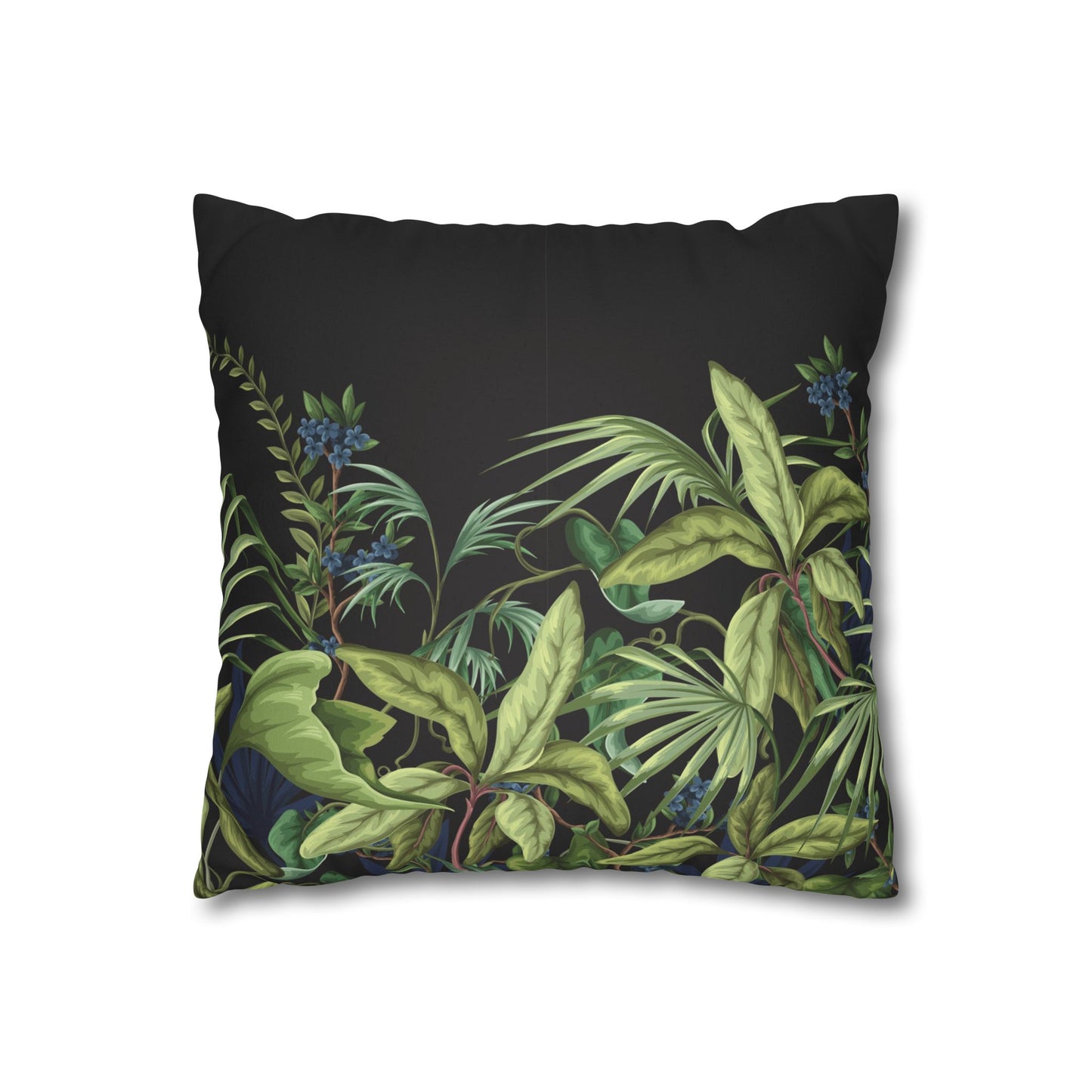 Faux Suede Square Pillowcase - Midnight Jungle