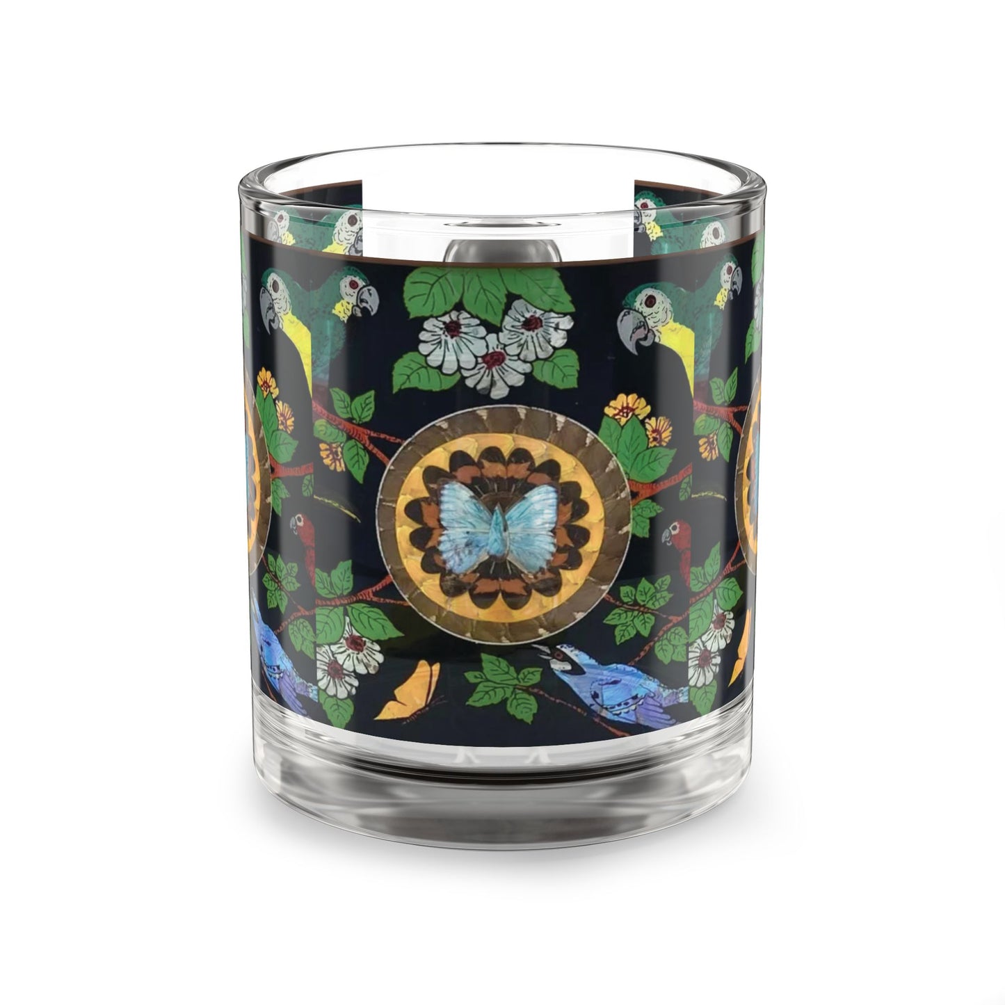 Tropical Glass Mug - 10oz Coffee Cup / Photo: Brazilian Butterfly Wing Art