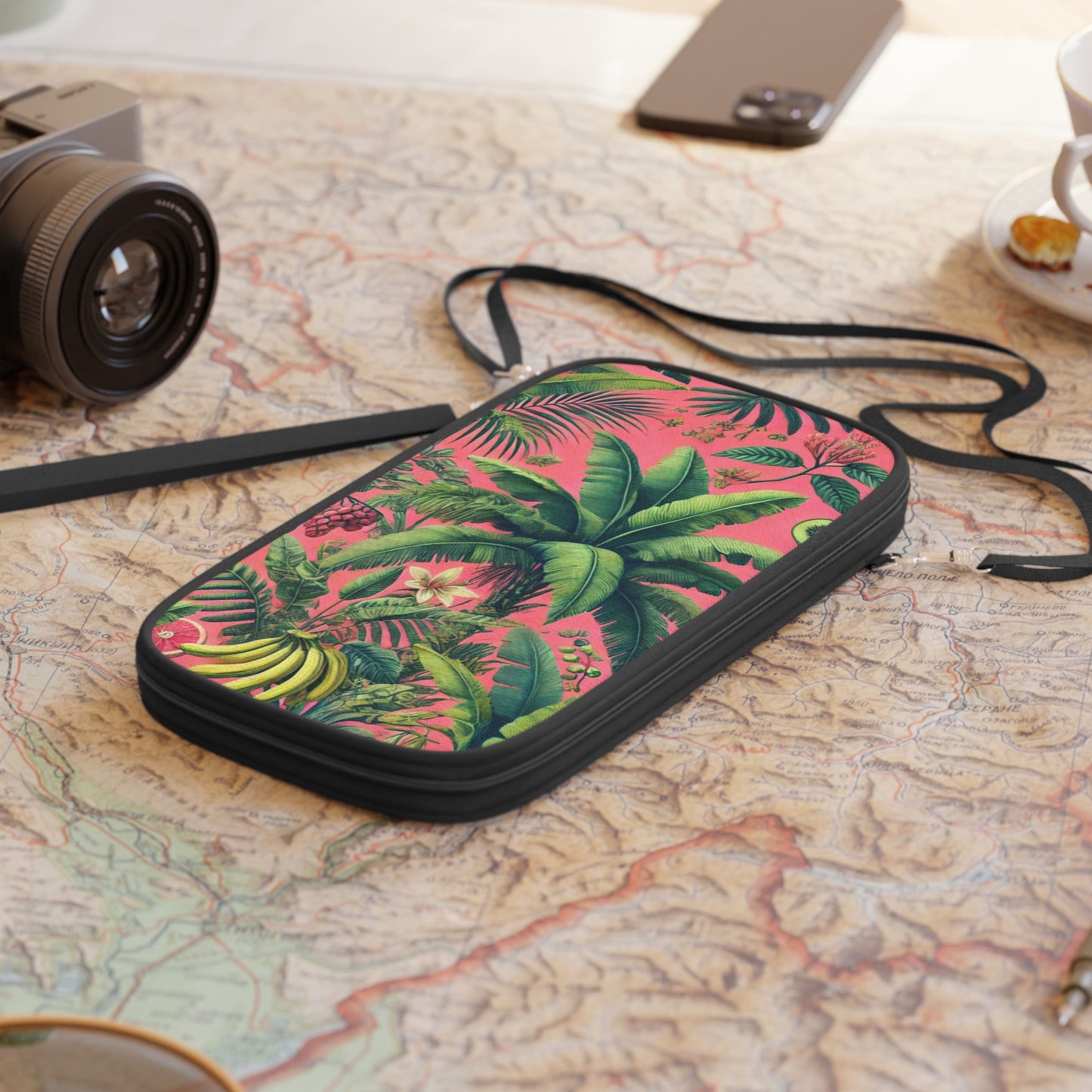 Passport Wallet – Perfect for Travelers & Adventurers / Tropical Fruits Pink
