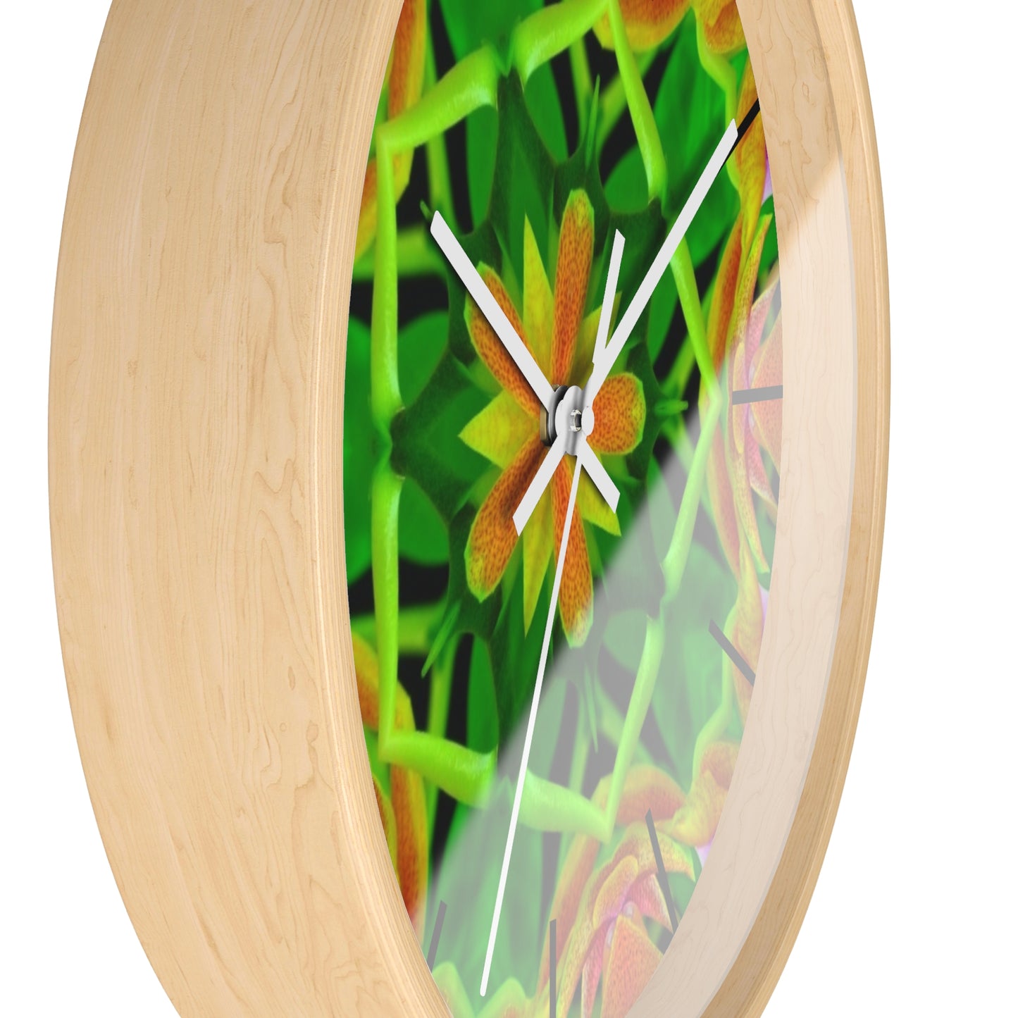 Wall Clock, Orchid Kaleidoscope #2, Hands/Base Variants