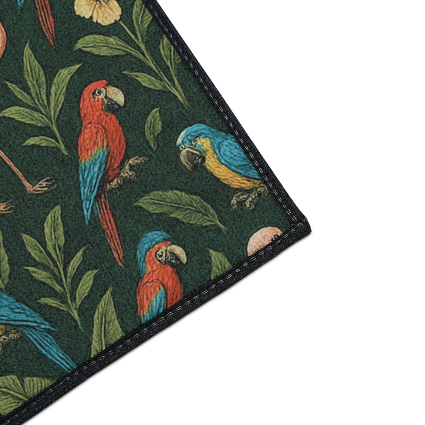 Heavy Duty Floor Mat, 5 Sizes – Tropical Area Rug for Home Décor / Flamingos and Parrots