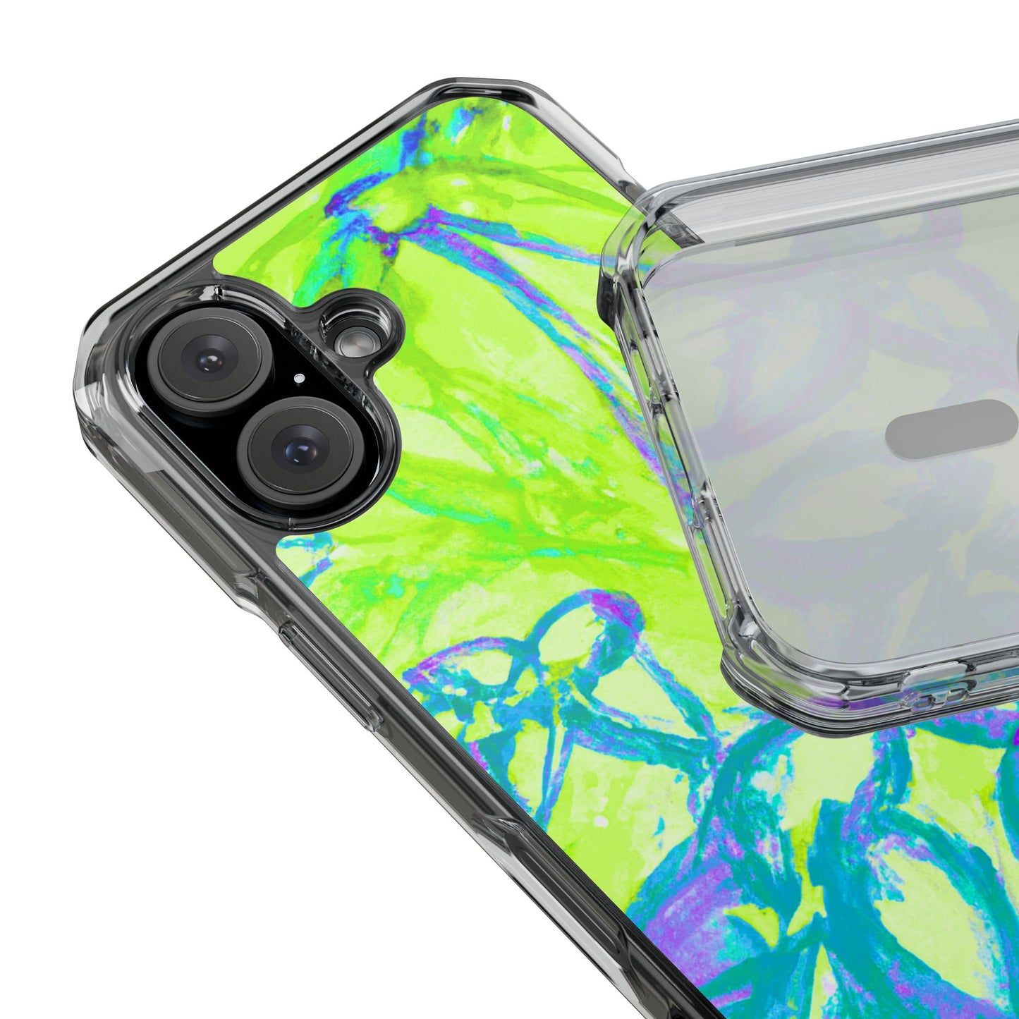 Tropical Doodles/Lime Magnetic Clear Phone Case, Many Models