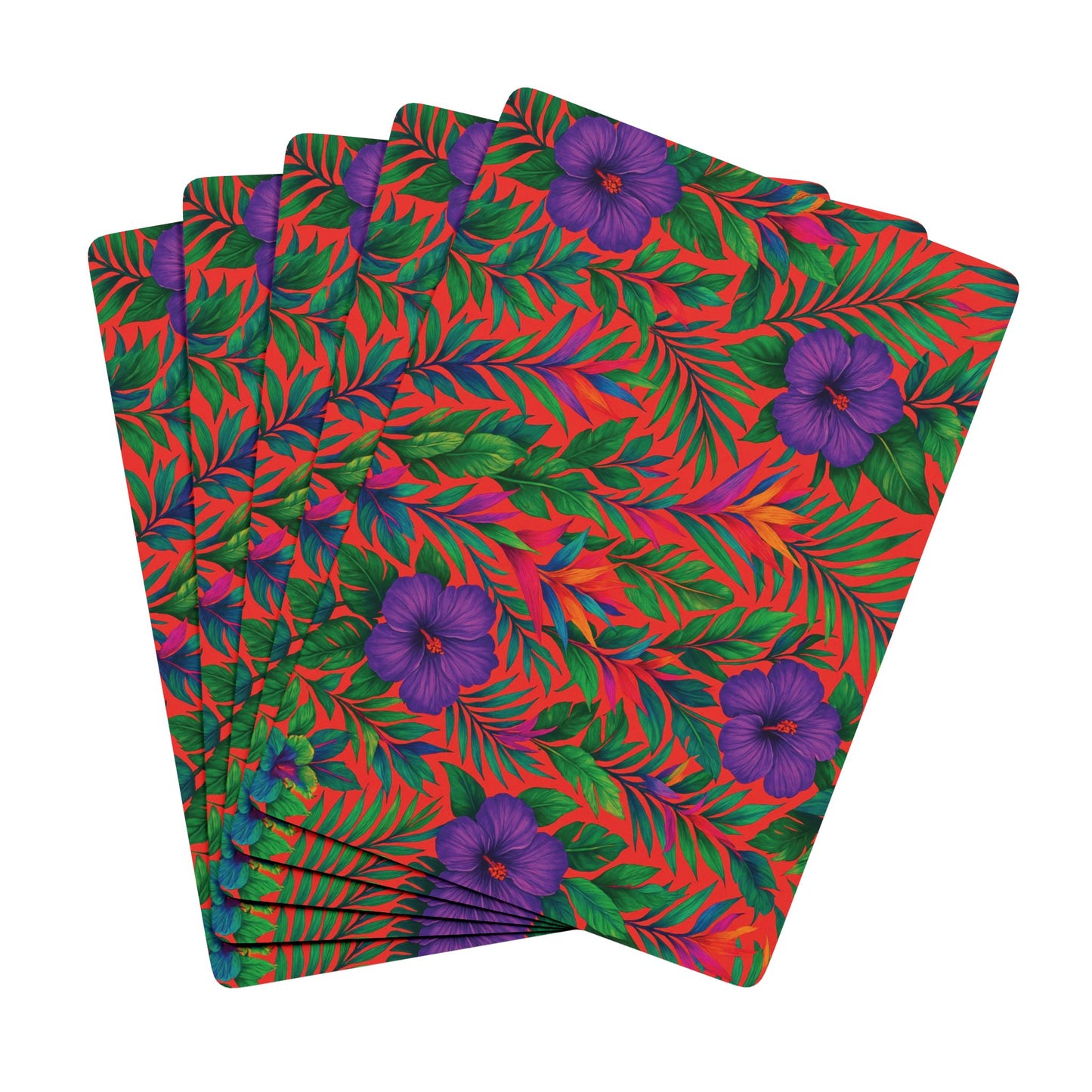Poker Playing Cards - Midnight Flower Coral