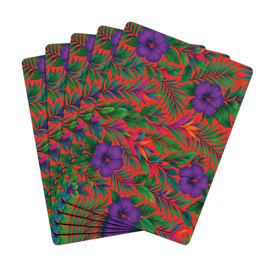 Poker Playing Cards - Midnight Flower Coral