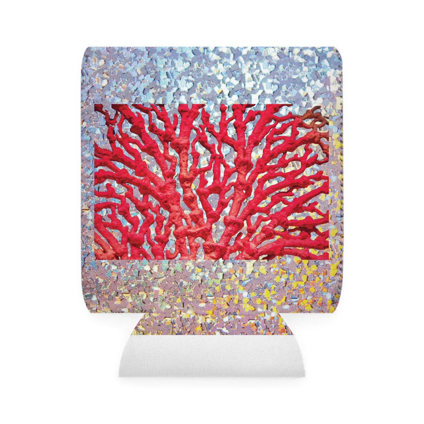 Disco Red Coral Reef Can Cooler Sleeve - Perfect for Outdoor Picnics