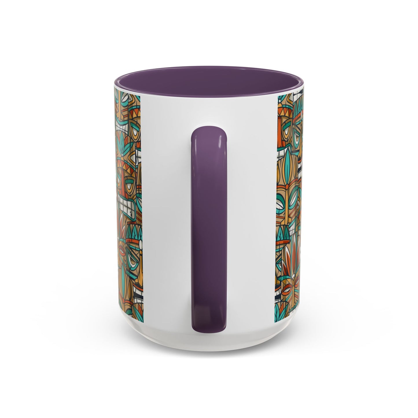 Accent Coffee Mug (11, 15oz), 8 Colors - Turquoise Tiki Party