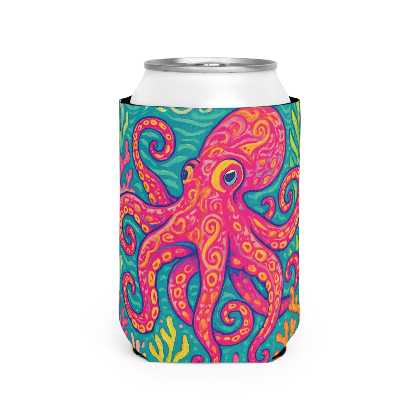 Octopus Kraken Joe/Red Can Cooler Sleeve - Perfect for Outdoor Picnics