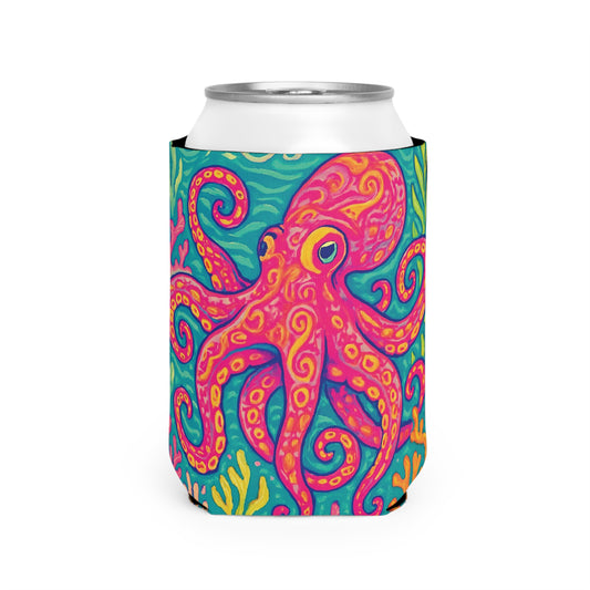 Octopus Kraken Joe/Red Can Cooler Sleeve - Perfect for Outdoor Picnics