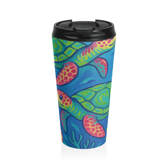15 oz. Stainless Steel Travel Mug / Two Turtles