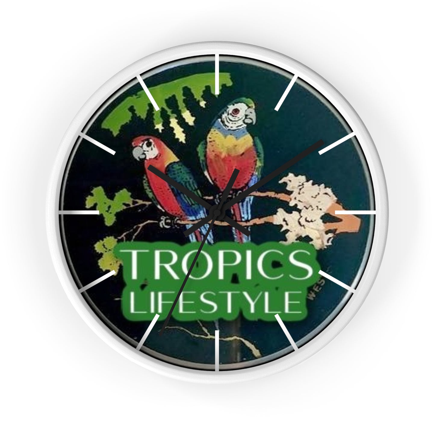 Wall Clock, Two Brazilian Parrots, Hands/Base Variants