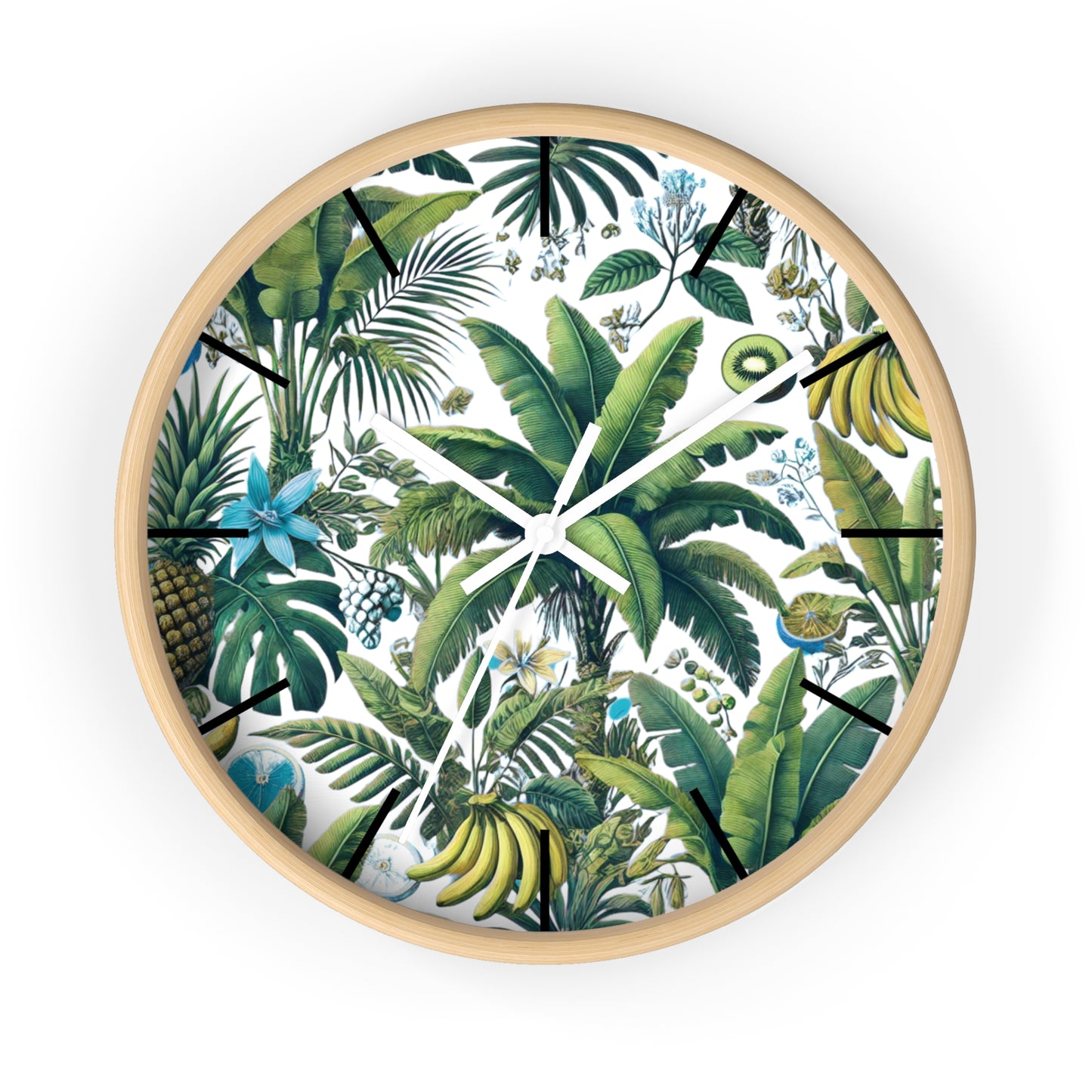 Tropical Fruit/White Wall Clock – Fun Home Decor for Nature Lovers, 6 Variants