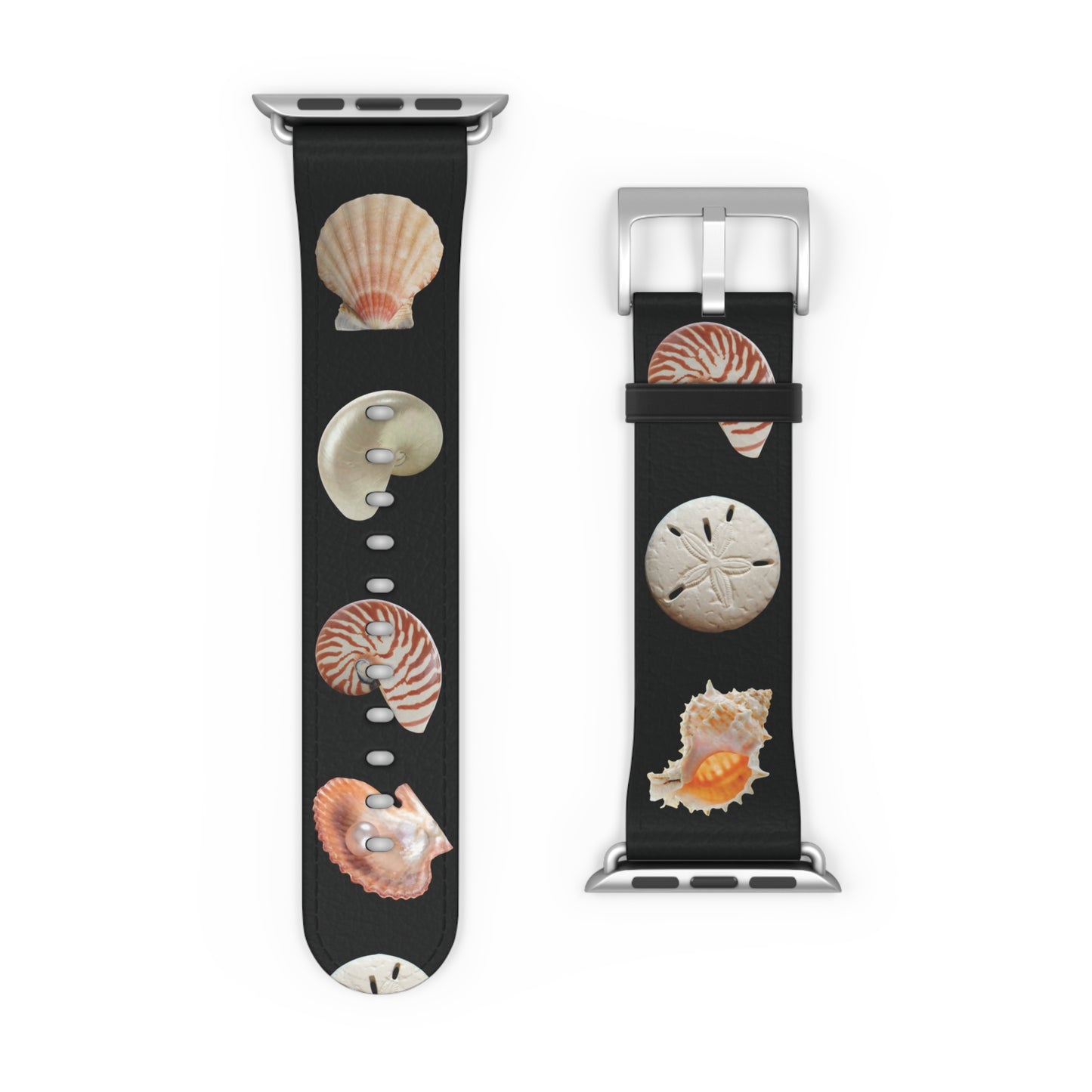 Apple Watch Band - Mixed REAL Seashells/Black