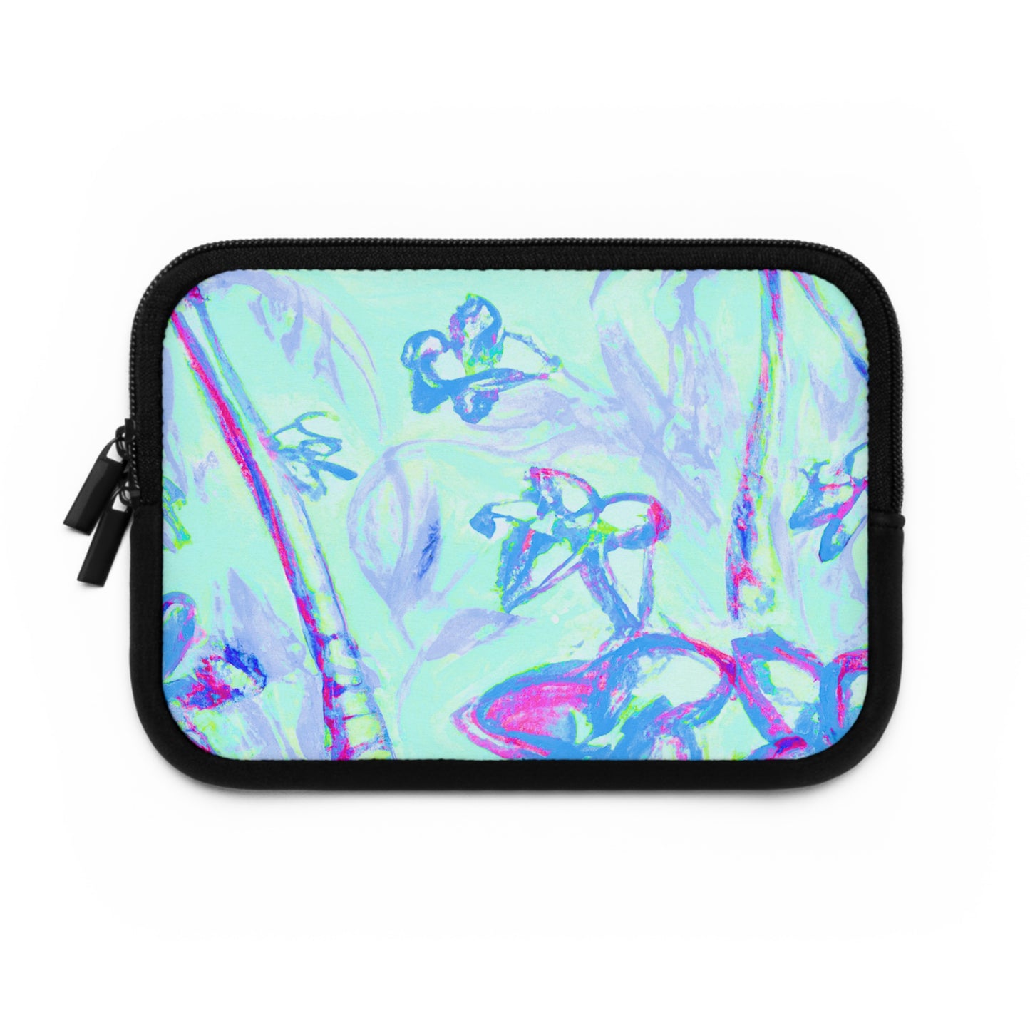 Tropical Laptop Sleeve, 5 Sizes - Perfect for Beach Lovers & Students / Tropical Doodles, Blue
