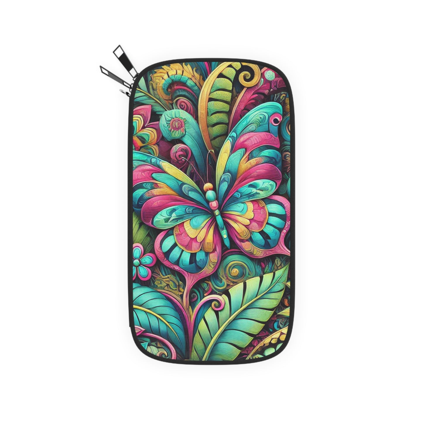 Passport Wallet – Perfect for Travelers & Adventurers / Rainforest Butterfly Pop