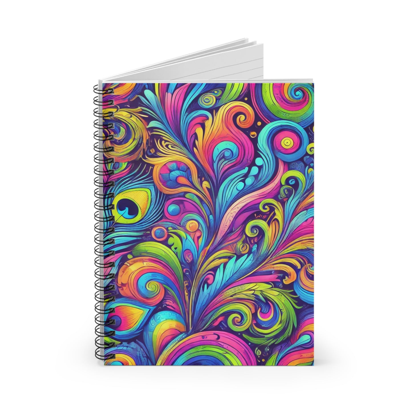 Spiral Notebook - Feather Currents Pop