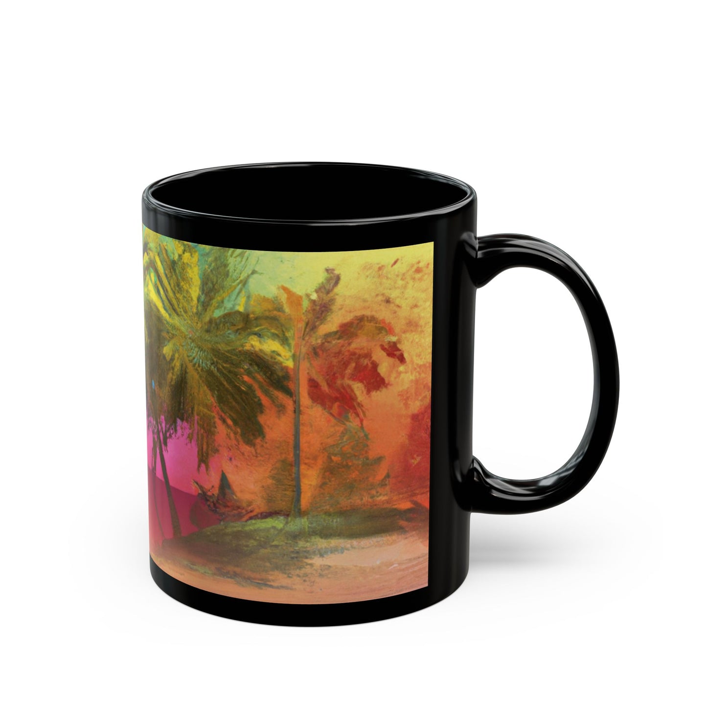 Black Coffee Mug - Watercolor Sunset