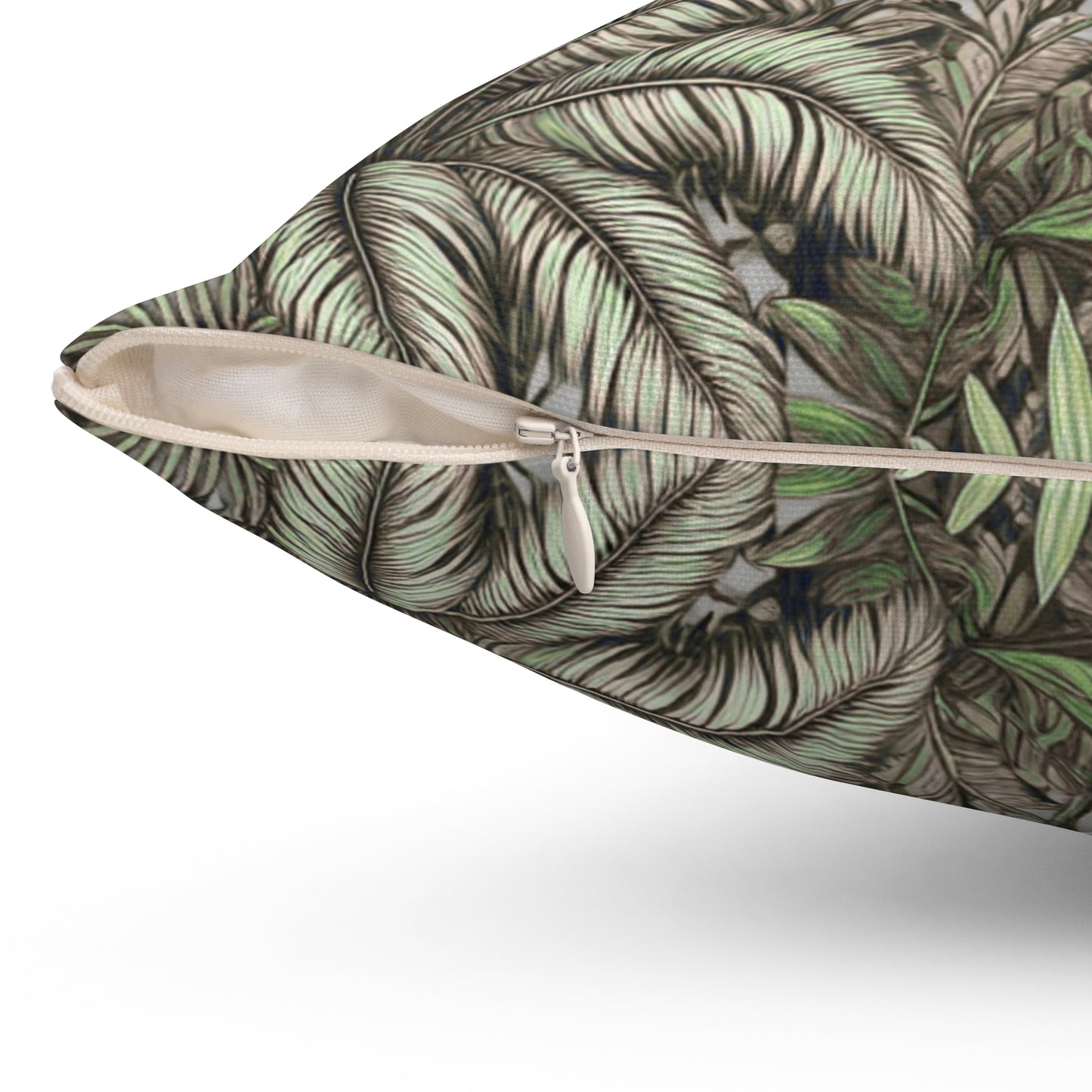Tropical Pillow, 4 sizes - Colorful Spun Polyester Square Cushion / Tropical Fruit, Grey