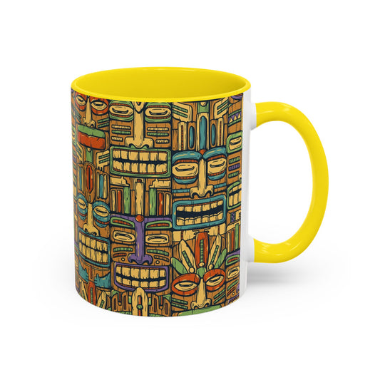 Accent Coffee Mug (11, 15oz), 8 Colors - Colorful Tiki Party