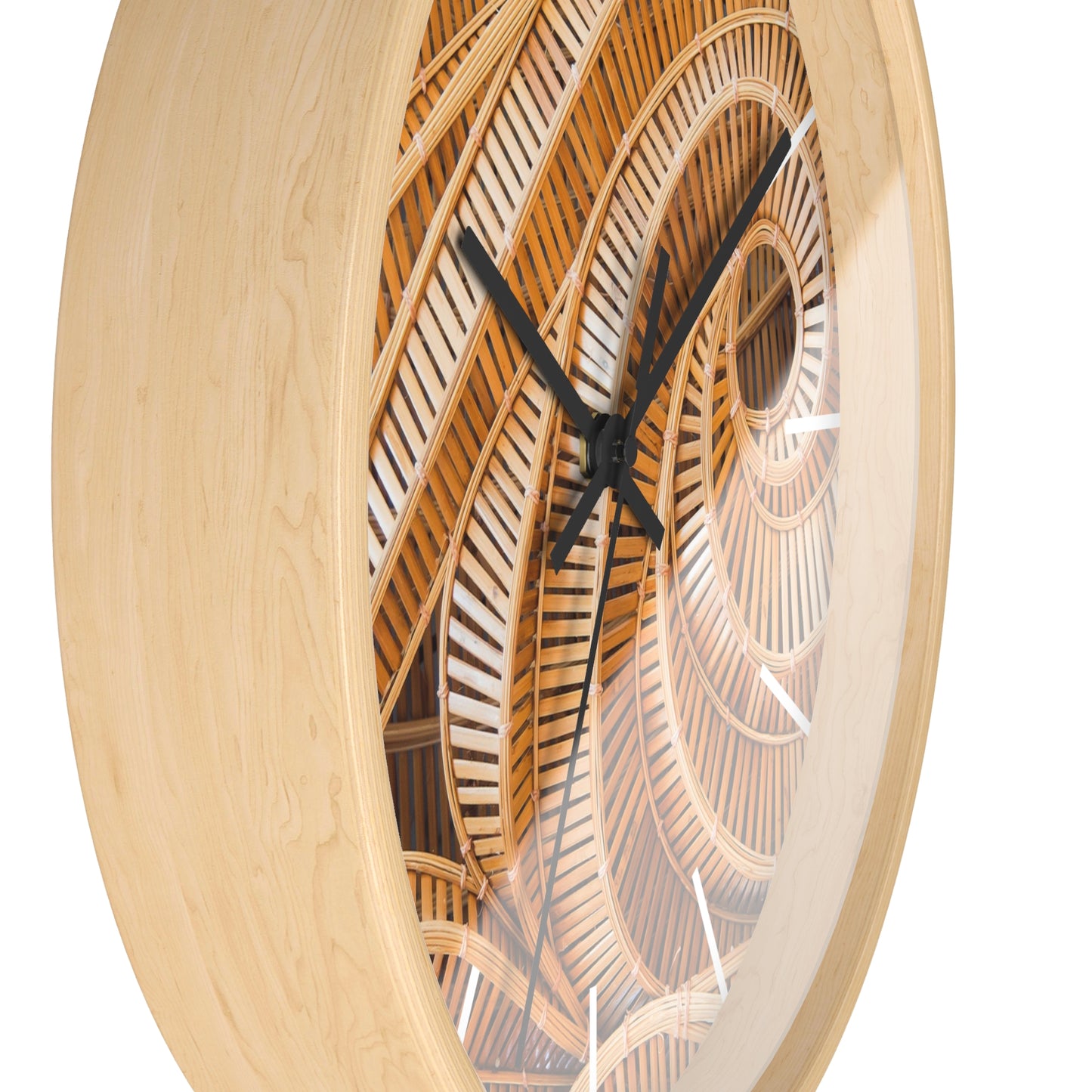 Natural Bamboo Spiral Wall Clock - Perfect for Garden Lovers