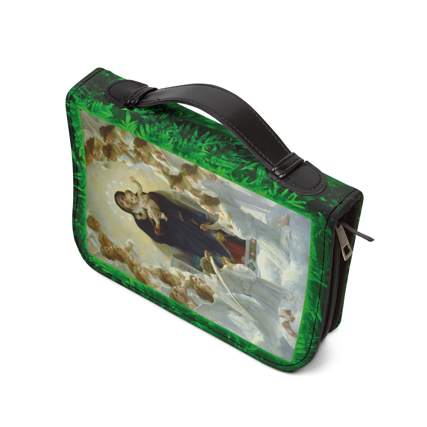 Tropical Glow Bible Cover, Our Lady of Angels / Floral Bible Protector, Christian Church Accessories