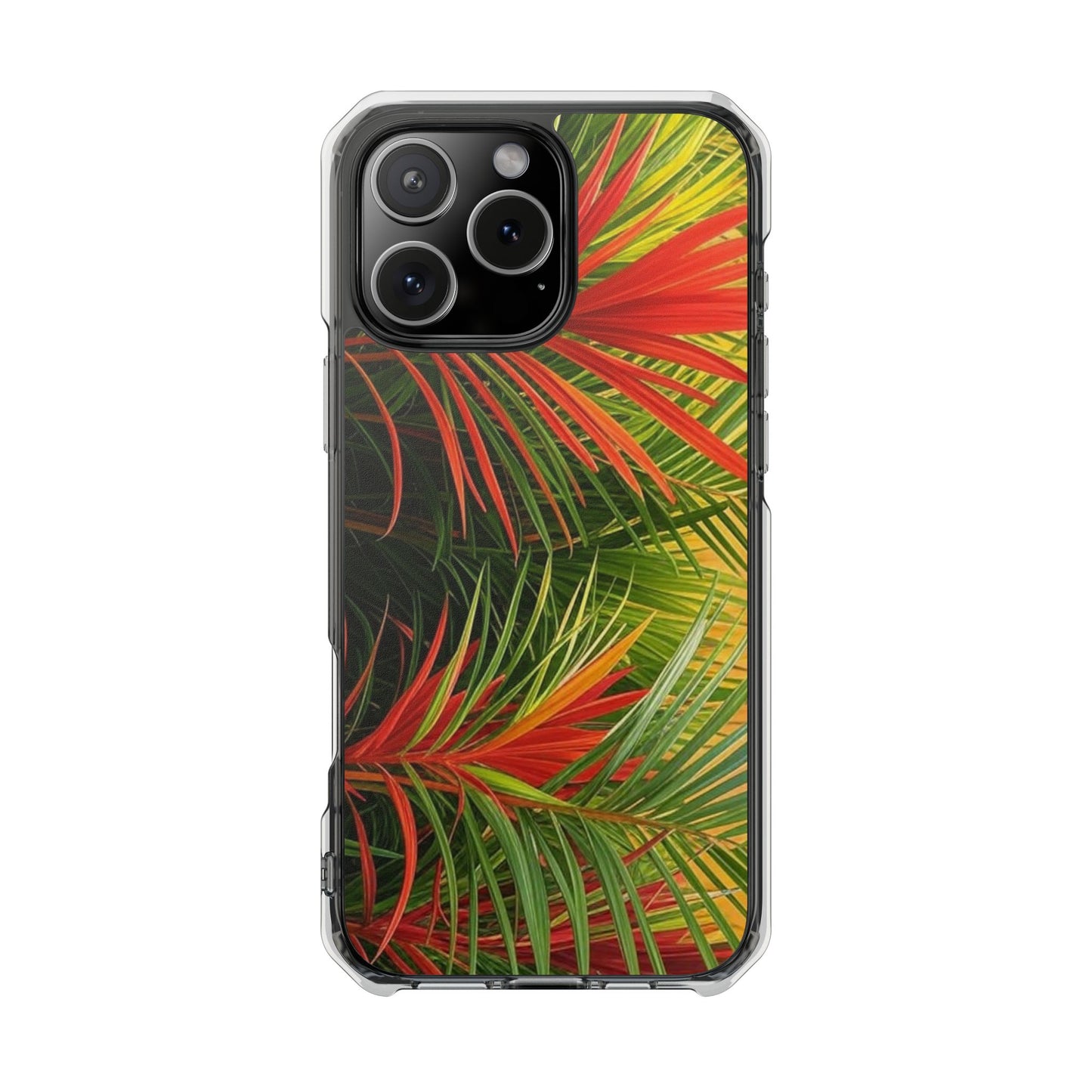 Red Flame Palm Magnetic Clear Phone Case, Many Models