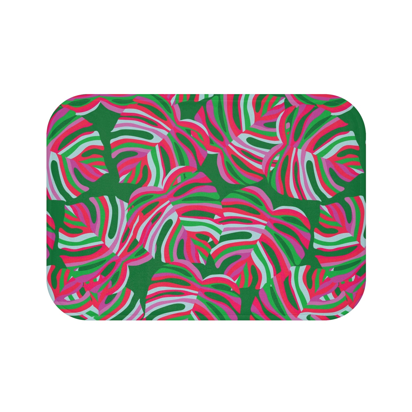 Tropical Bath Mat | Fun and Colorful Bathroom Decor / Neon Monstera