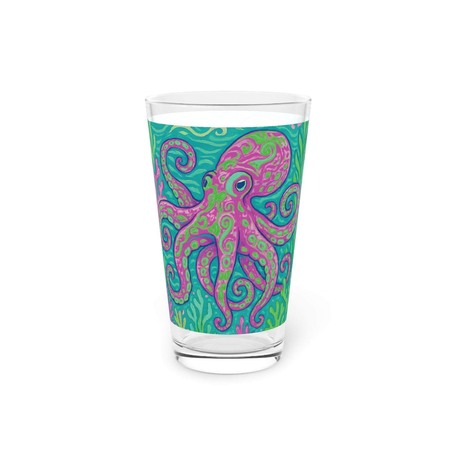 Pint Glass, 16oz - Octopus Kraken Joe, Purple Gamma