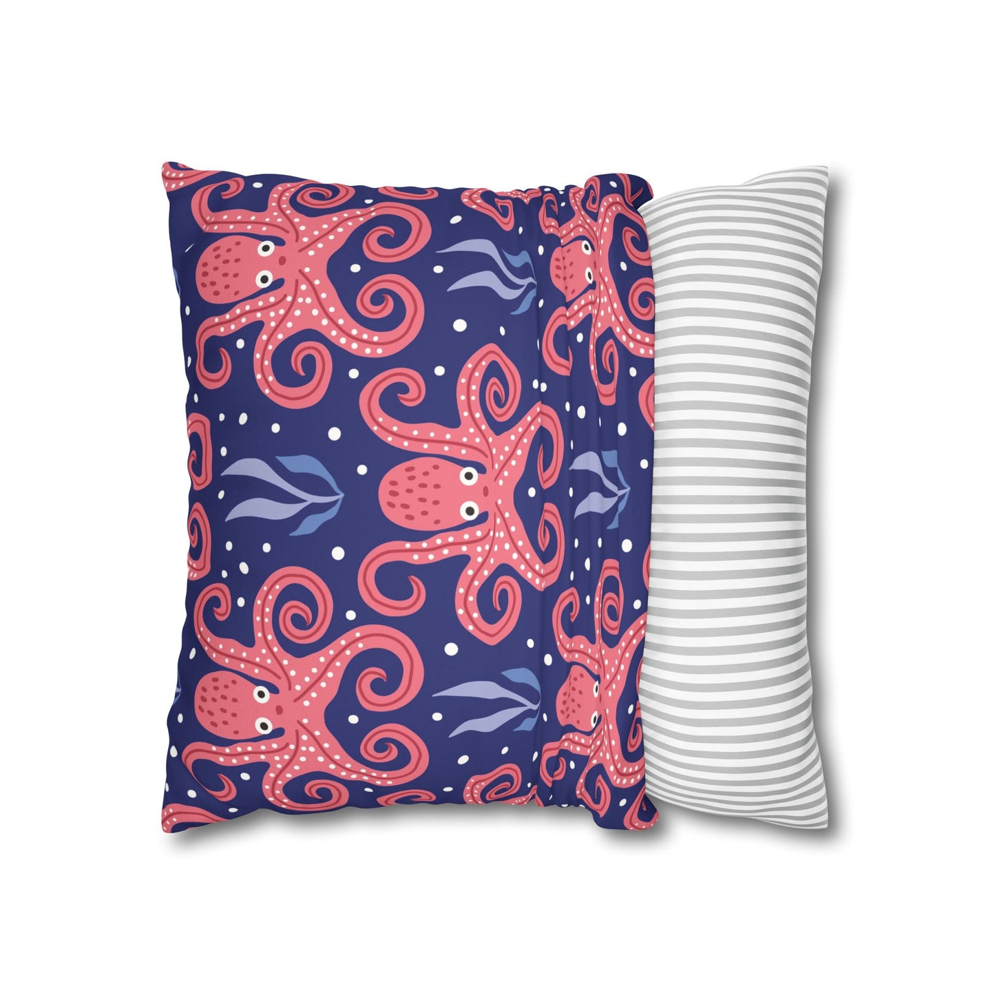 Faux Suede Square Pillowcase - Twisted Tentacle Octopus