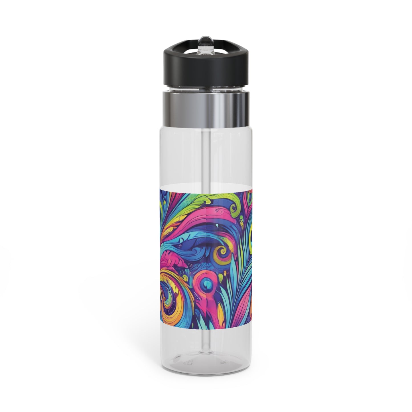 Tropical 20oz Tritan Sport Water Bottle -  Leakproof, Lightweight, BPA-Free / Feather Currents