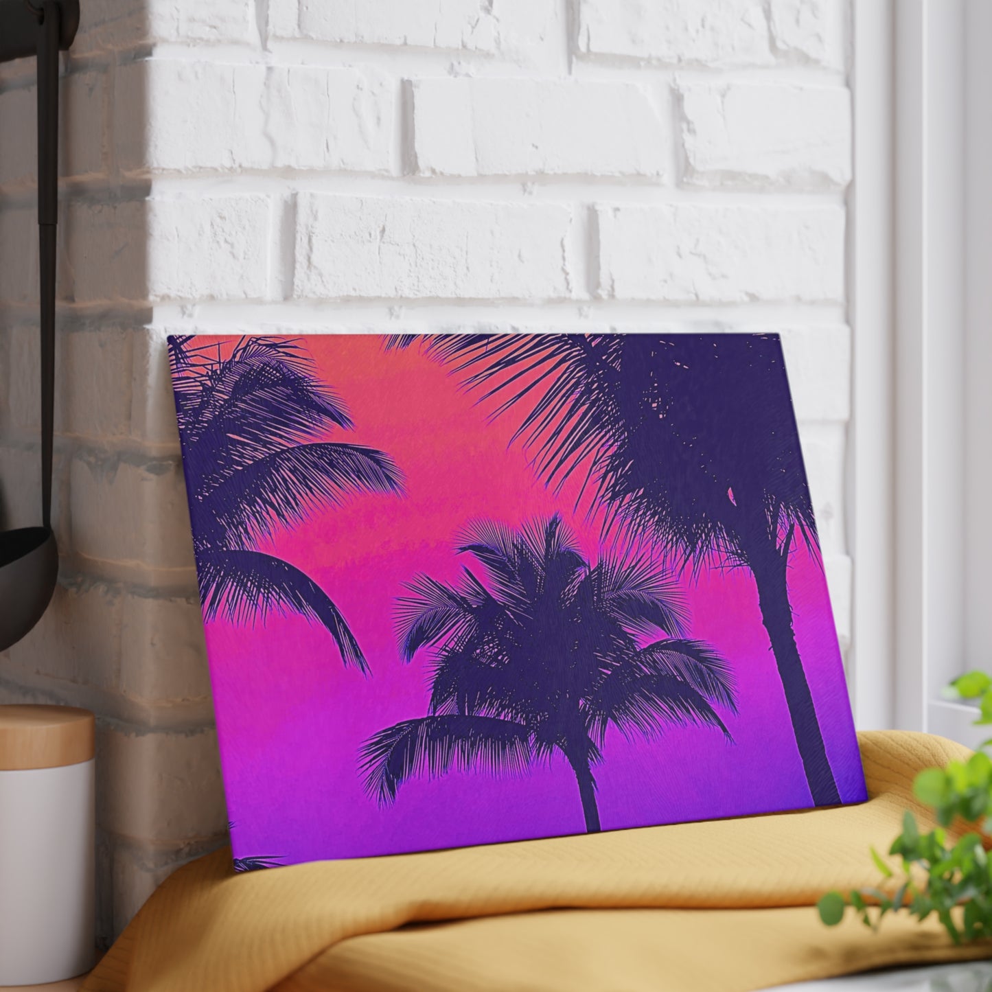 Glass Cutting Board, 2 sizes - Palm Glow, Pop