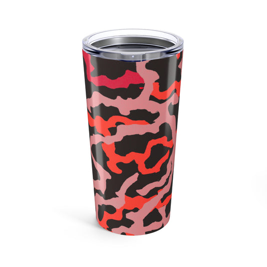 20oz Tropical Glossy Tumbler - Coral Threads/Red