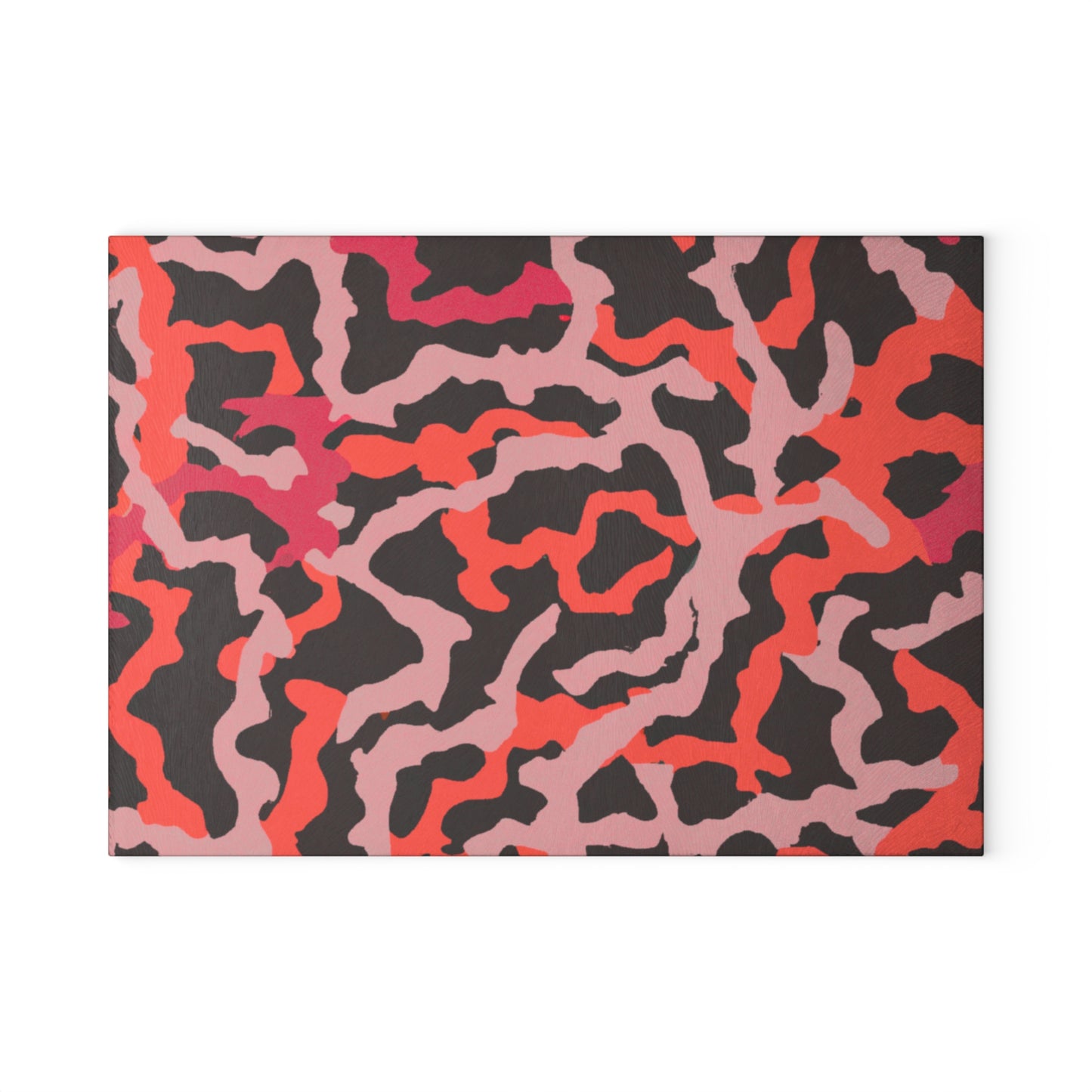 Glass Cutting Board, 2 sizes - Coral Threads/Red