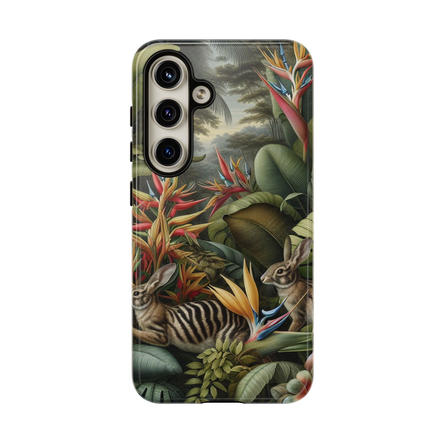 Rainforest Rabbit Outing Phone Case - Tough Cases with Summer Vibe