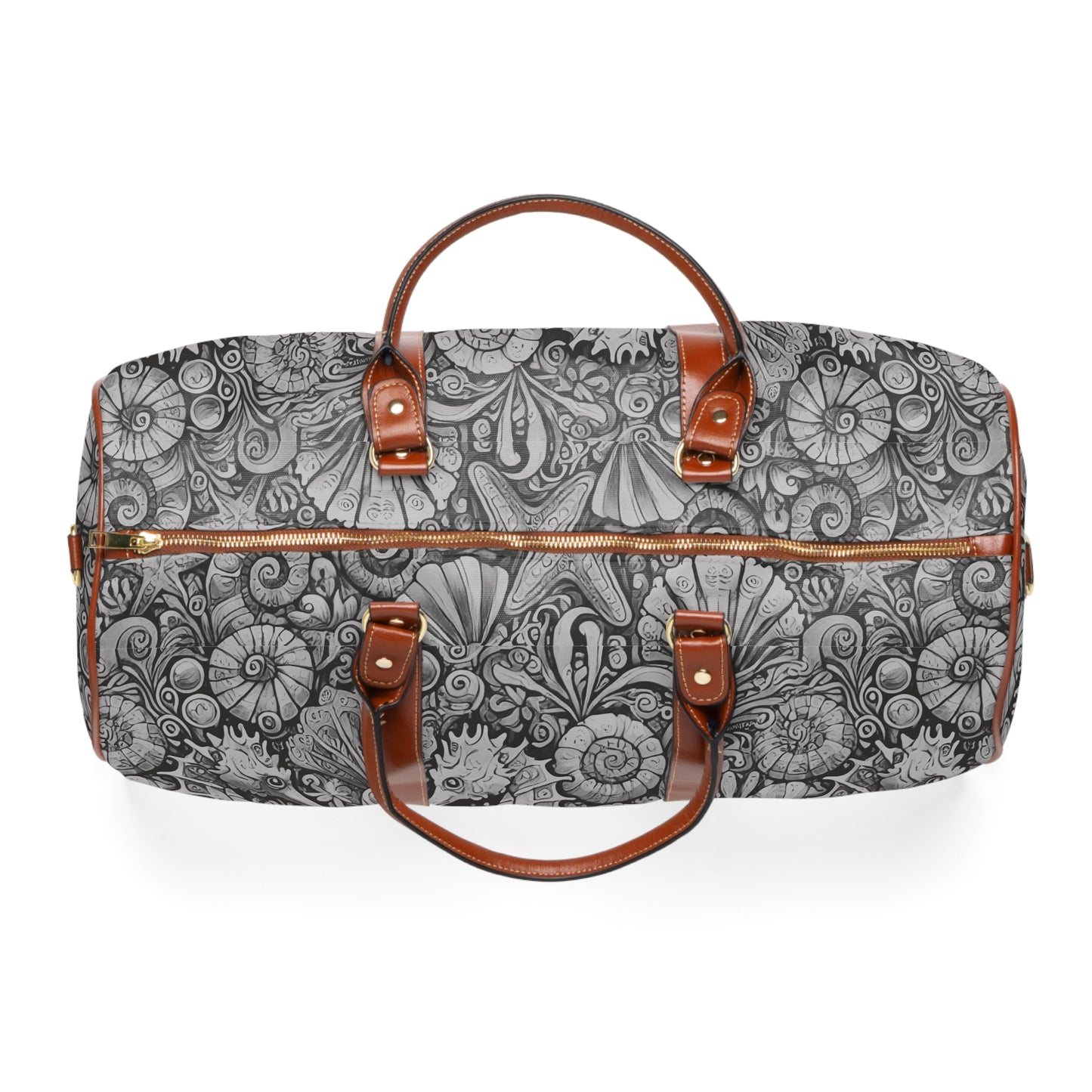 Tropical Waterproof Travel Bag - Perfect for Beach Getaways / Seahorses, Noir