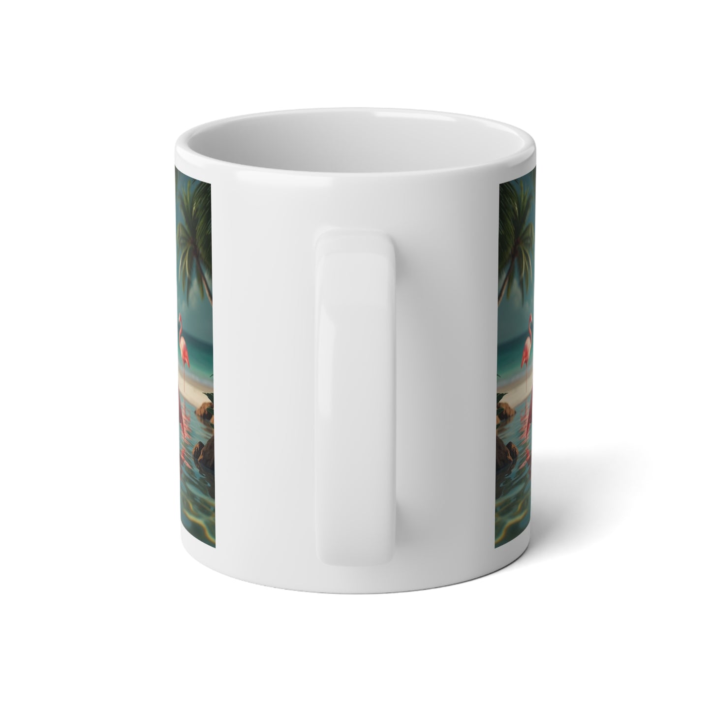 Jumbo Mug, 20oz, Flamingo Morning Dip | Tropical Coffee Cup