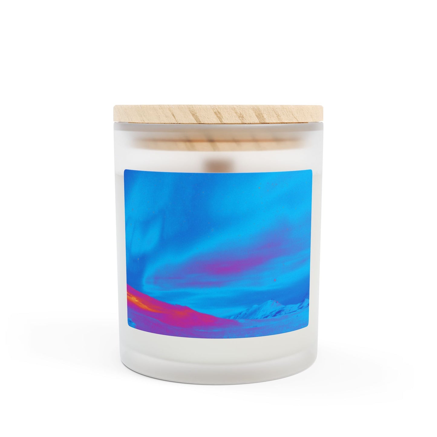 Frosted Glass Candle, 11oz - Cold Ocean Lights, Turquoise