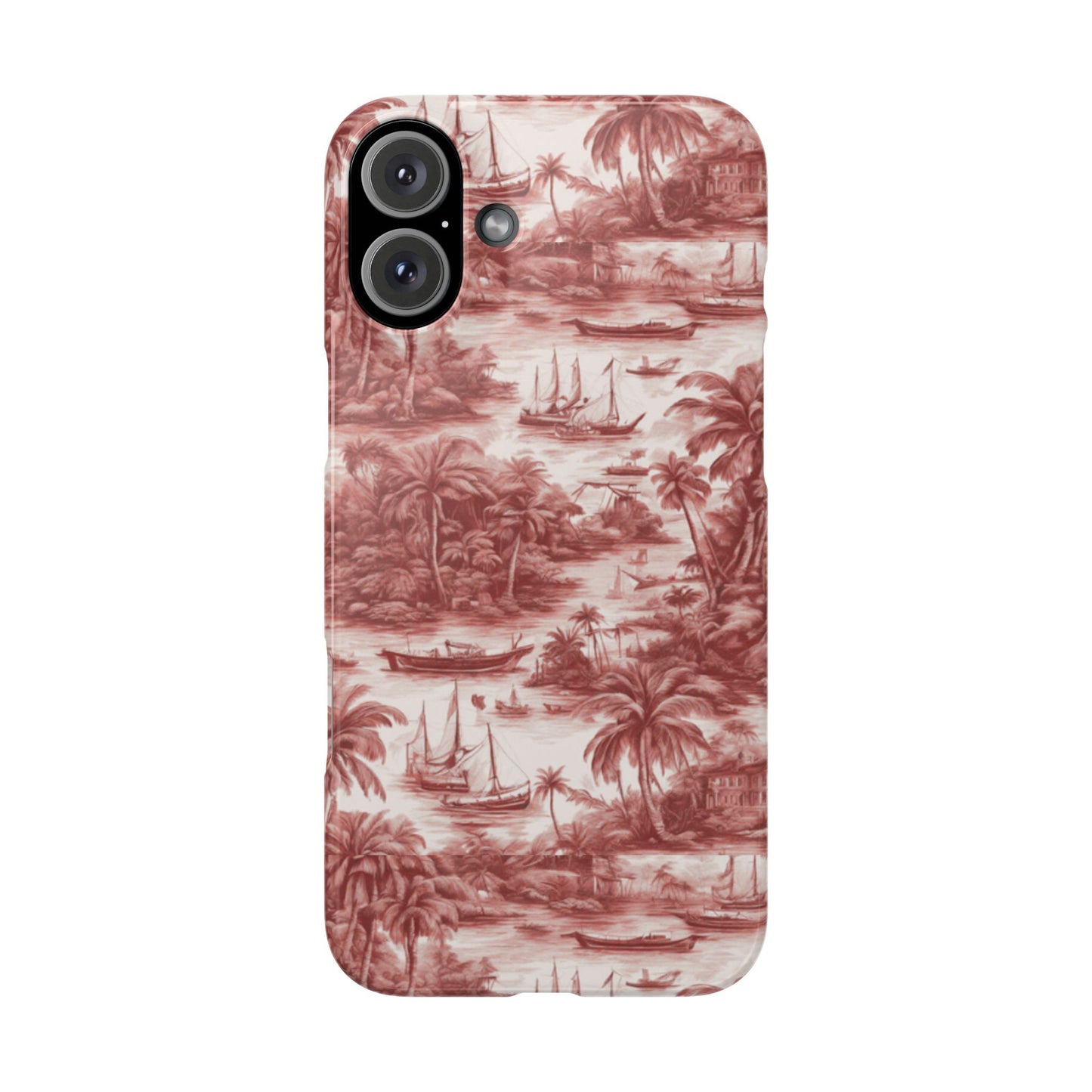 Slim Phone Cases - Tropical Toile #1, russet