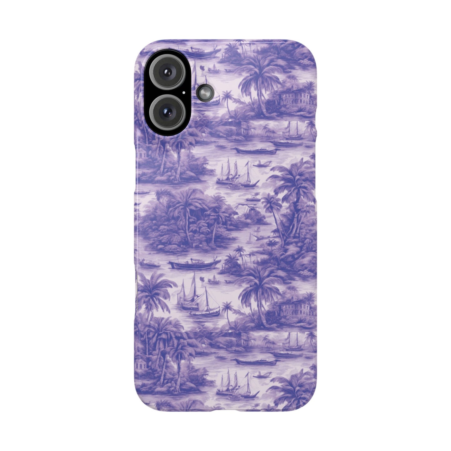 Slim Phone Cases - Tropical Toile #1, purple