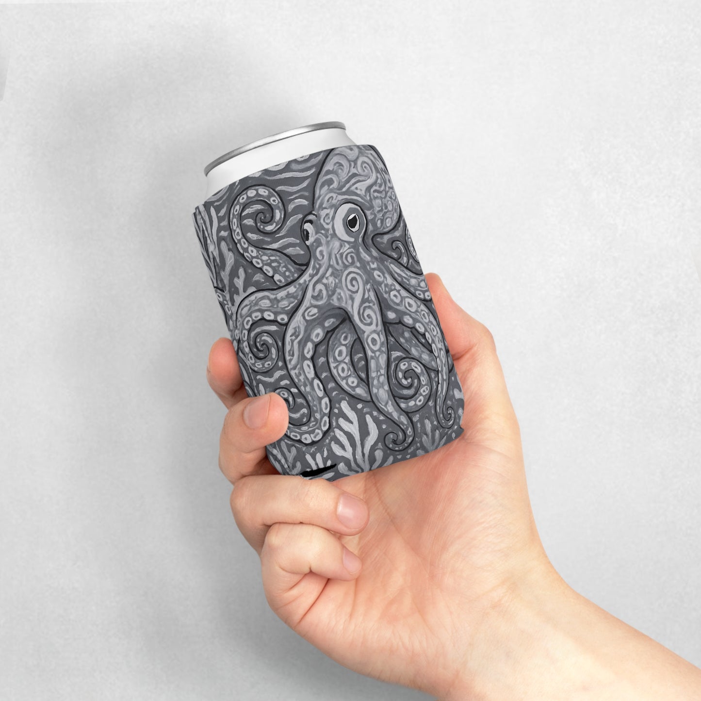 Octopus Kraken Joe/Slate Can Cooler Sleeve - Perfect for Outdoor Picnics