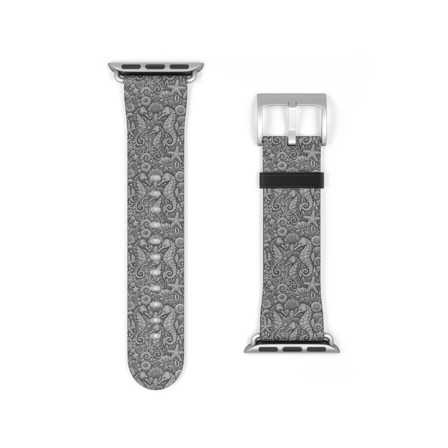 Apple Watch Band - Tropical Seahorse Trio, Noir