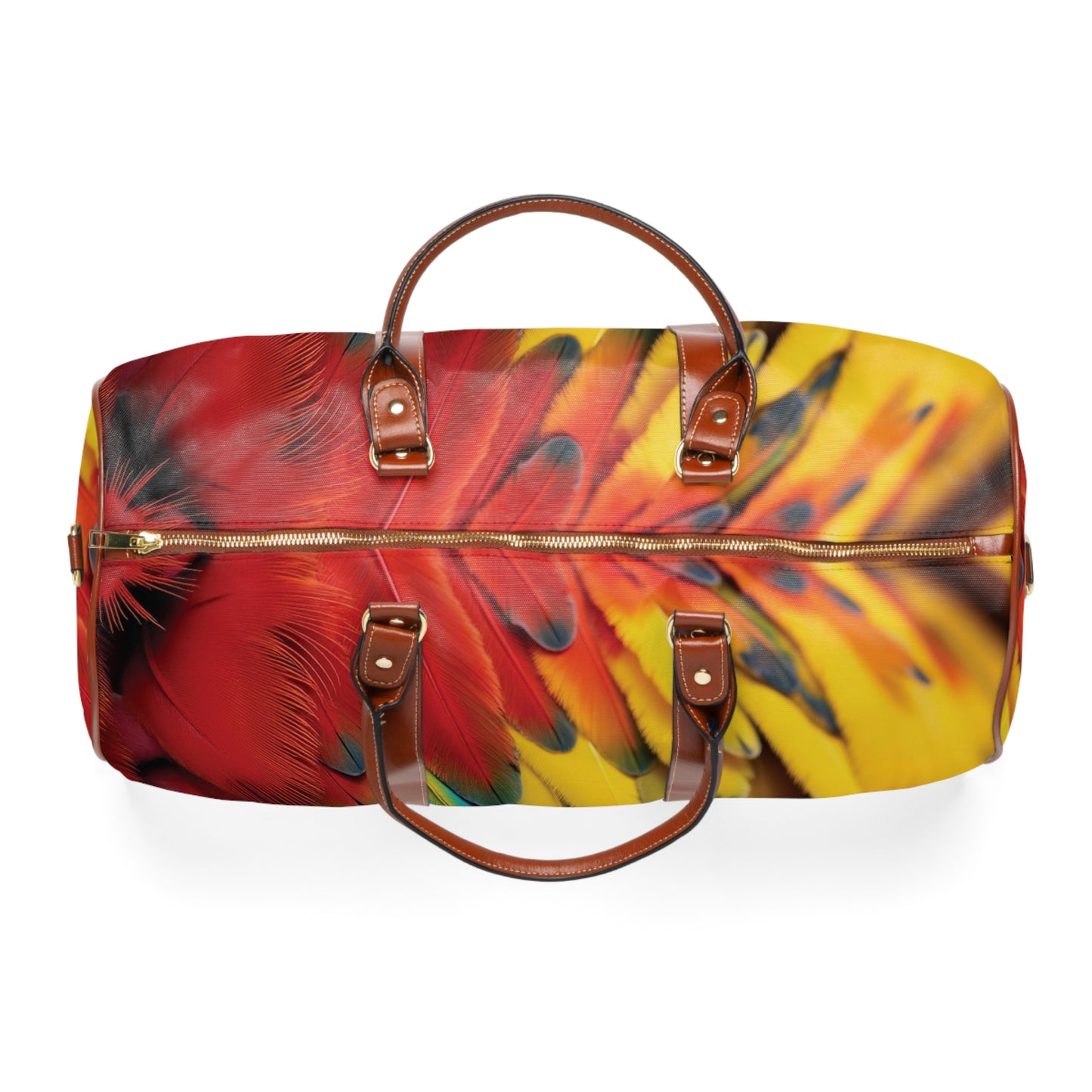 Tropical Waterproof Travel Bag - Perfect for Beach Getaways / Rainforest Parrot Macaw Feathers