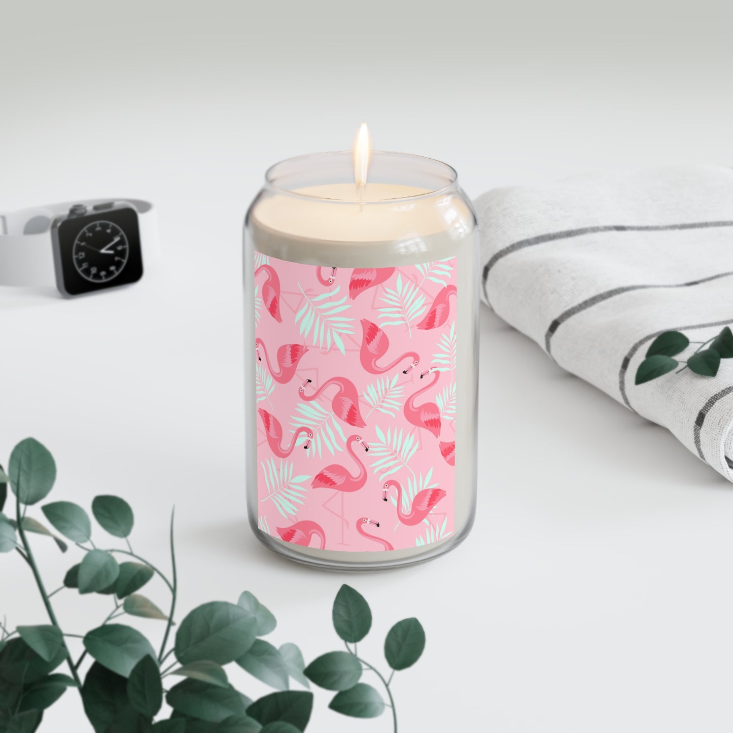 Scented Candle, 13.75oz - Flamingo and White Palms