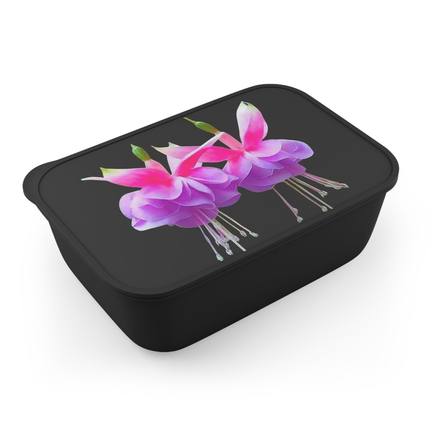 Bento Box with Utensils - Two Fuchsias